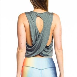 Joah Brown Half Moon Crop Top size small